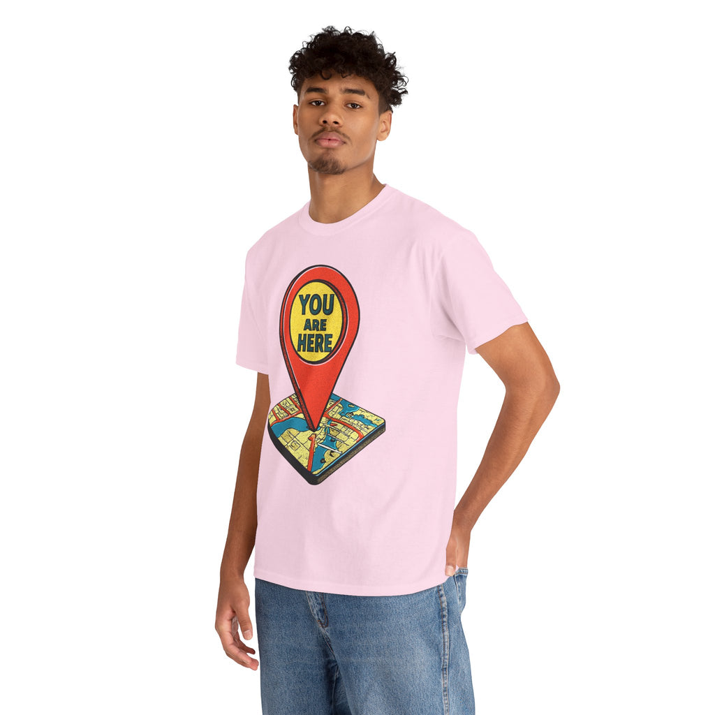 You Are Here Map Marker T-Shirt — Travel Icon Graphic Tee