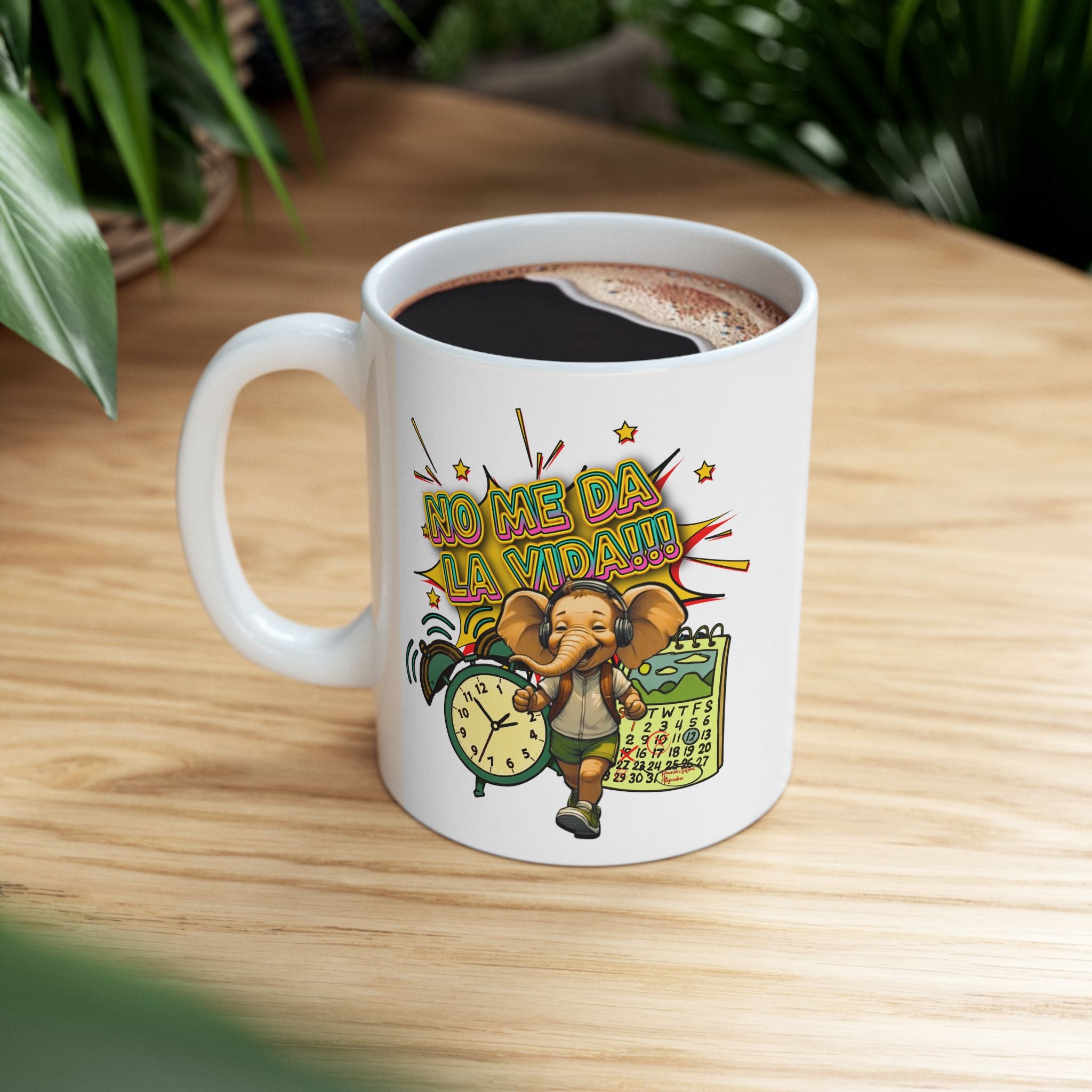 Retro Fiesta Ceramic Mug — Colorful Lucha Mask & Maracas Coffee Cup (11oz/15oz)