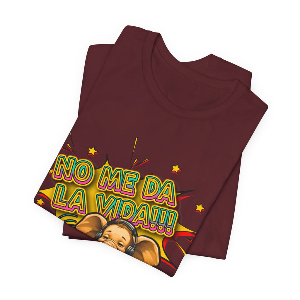 No Me Da La Vida Elephant Graphic Tee — Funny Spanish Alarm Clock T-Shirt