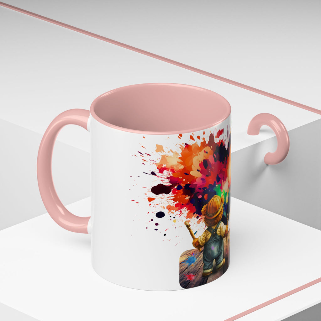 Colorful Heart Painter Coffee Mug — Kid Artist Splash Design (11/15oz)