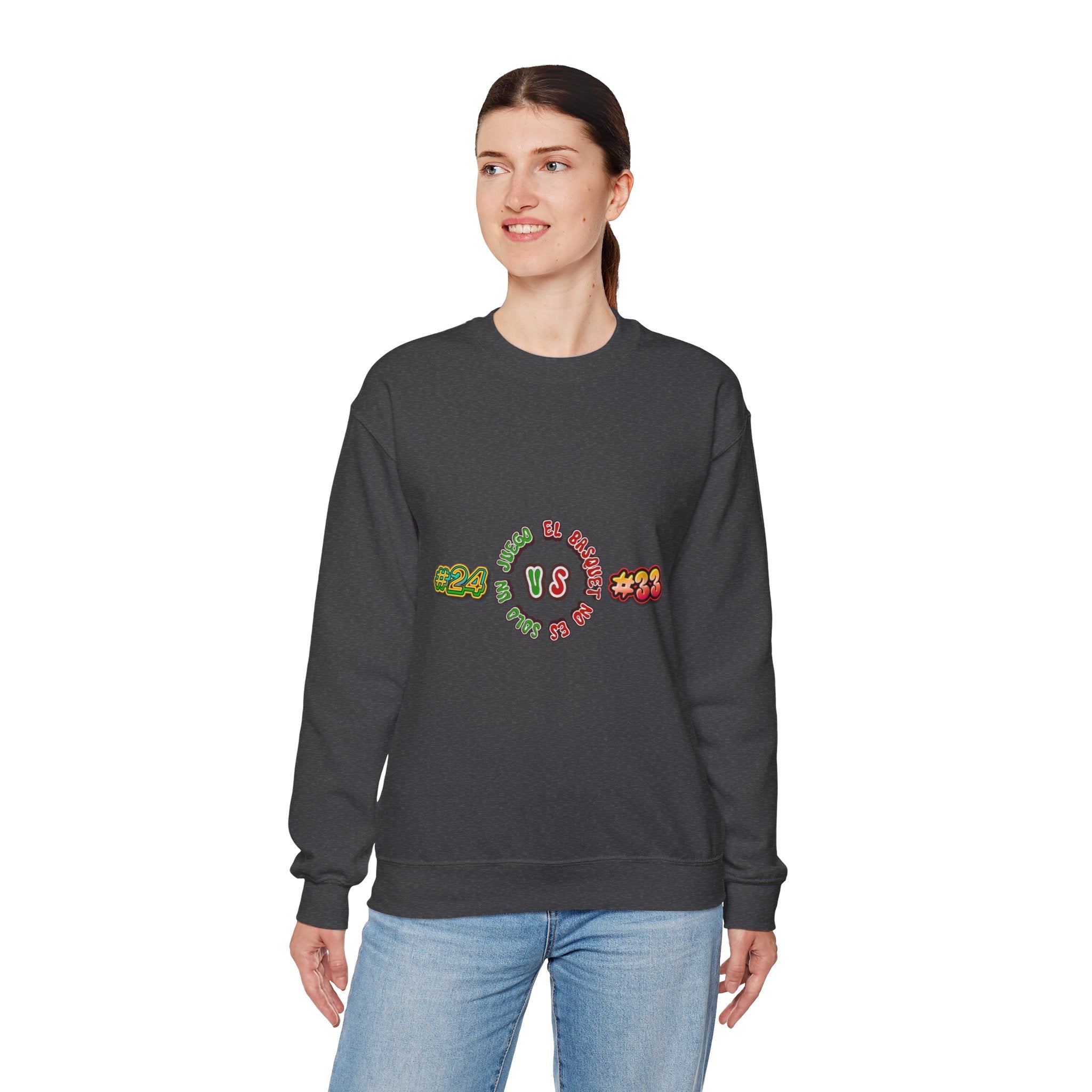 Crewneck Sweatshirt — Retro Basketball VS #24 vs #33 Graphic