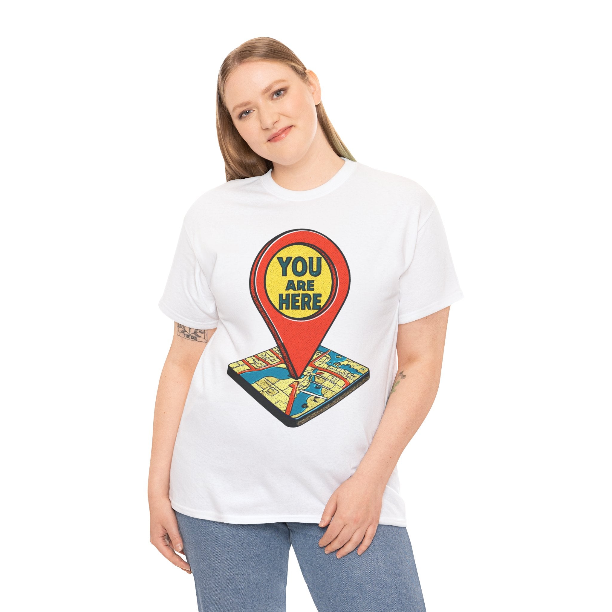 You Are Here Map Marker T-Shirt — Travel Icon Graphic Tee