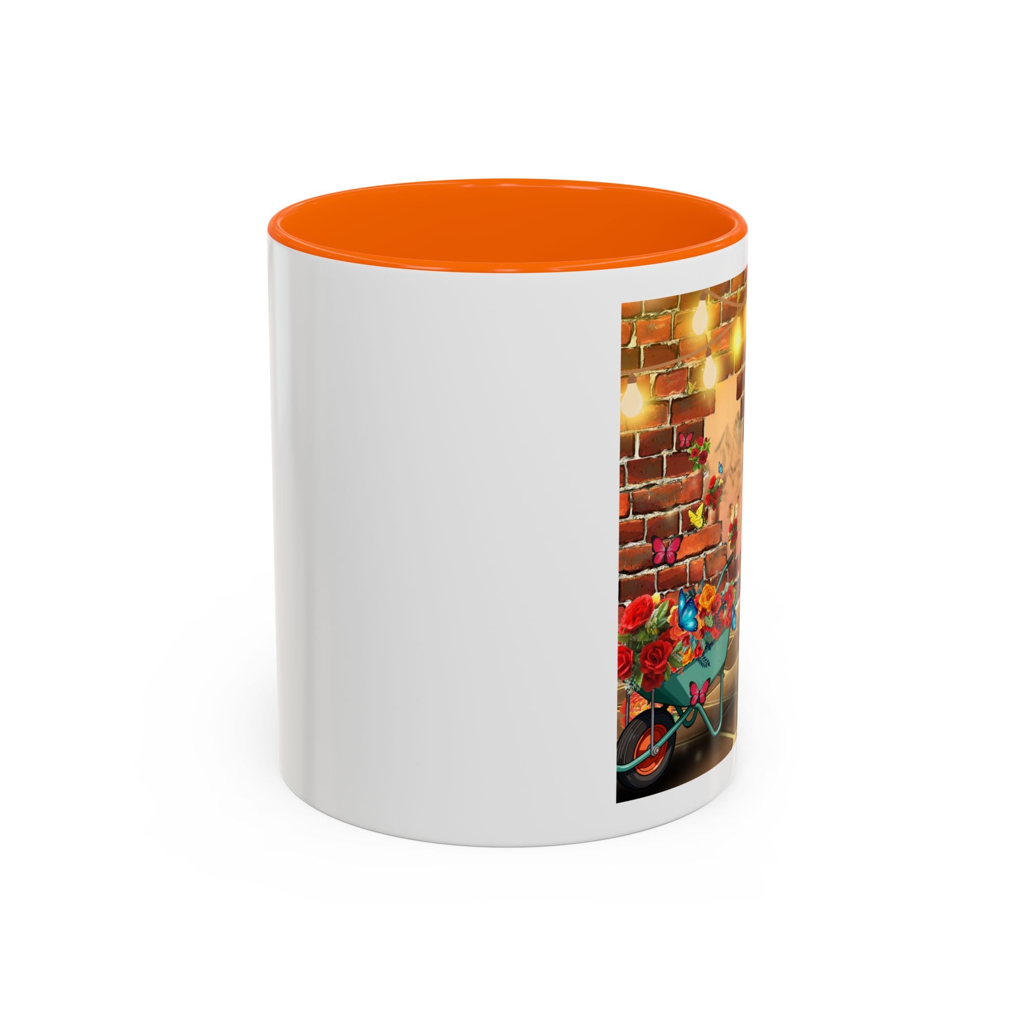 Garden Boy Coffee Mug — Whimsical Scarecrow Garden Scene Accent Mug