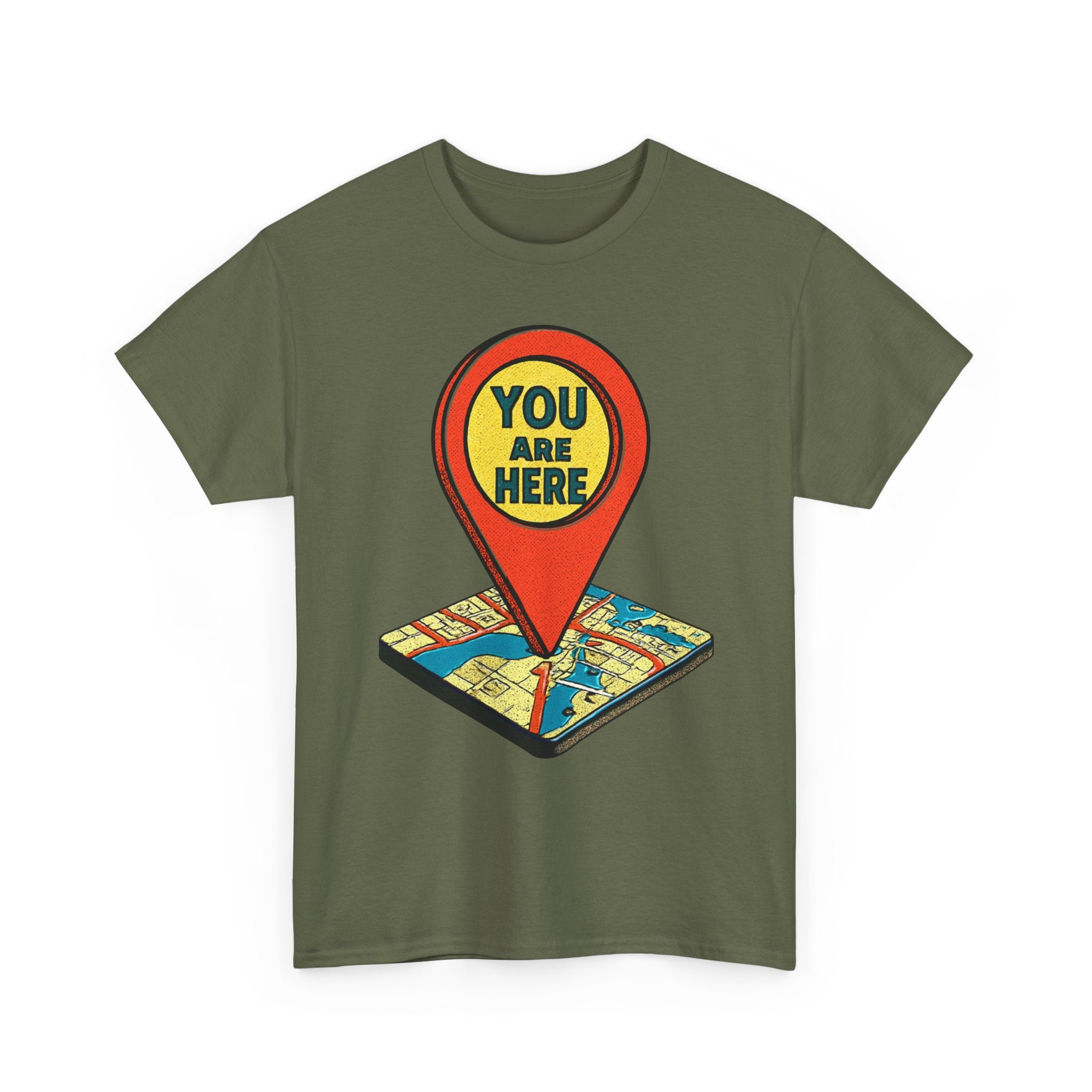 You Are Here Map Marker T-Shirt — Travel Icon Graphic Tee