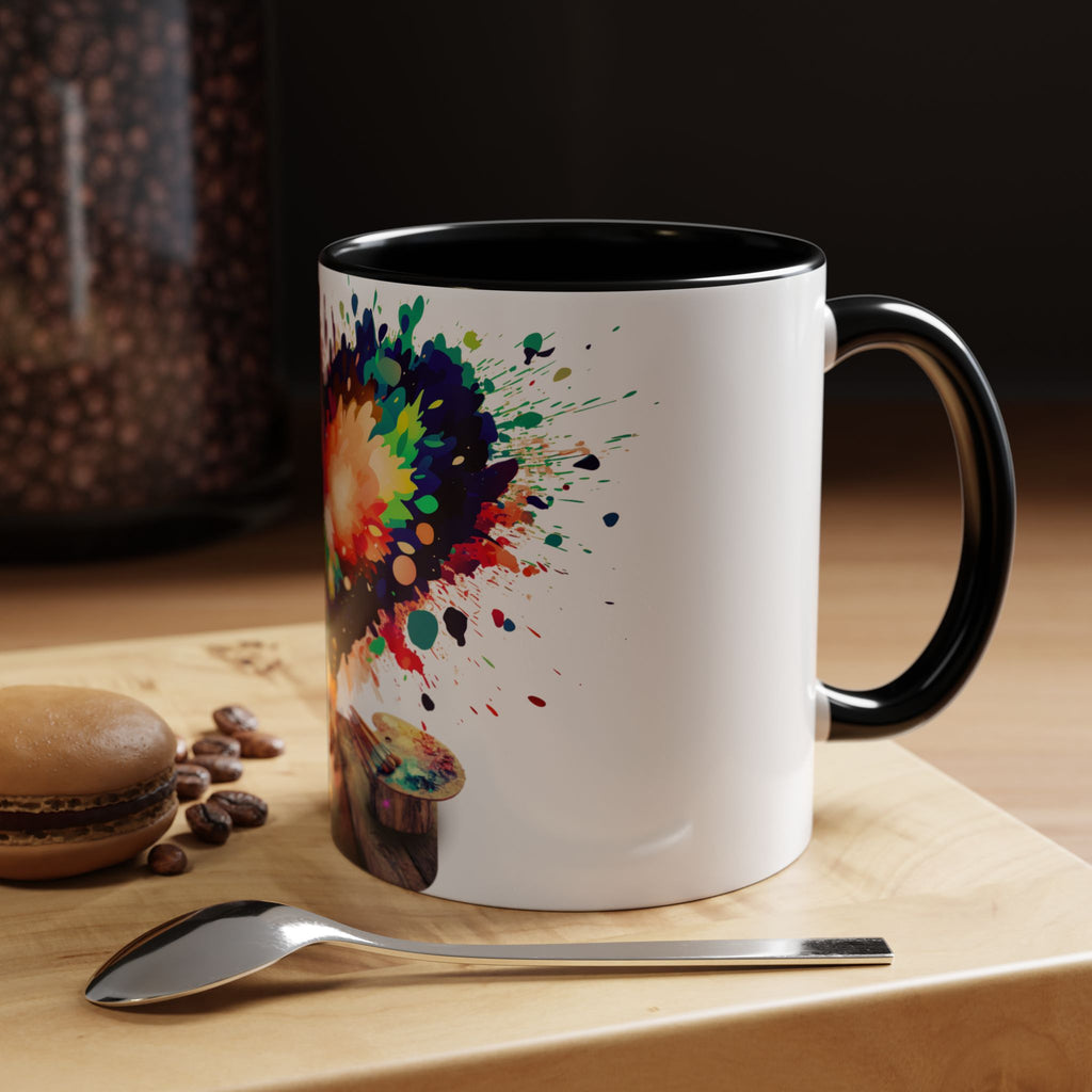 Colorful Heart Painter Coffee Mug — Kid Artist Splash Design (11/15oz)
