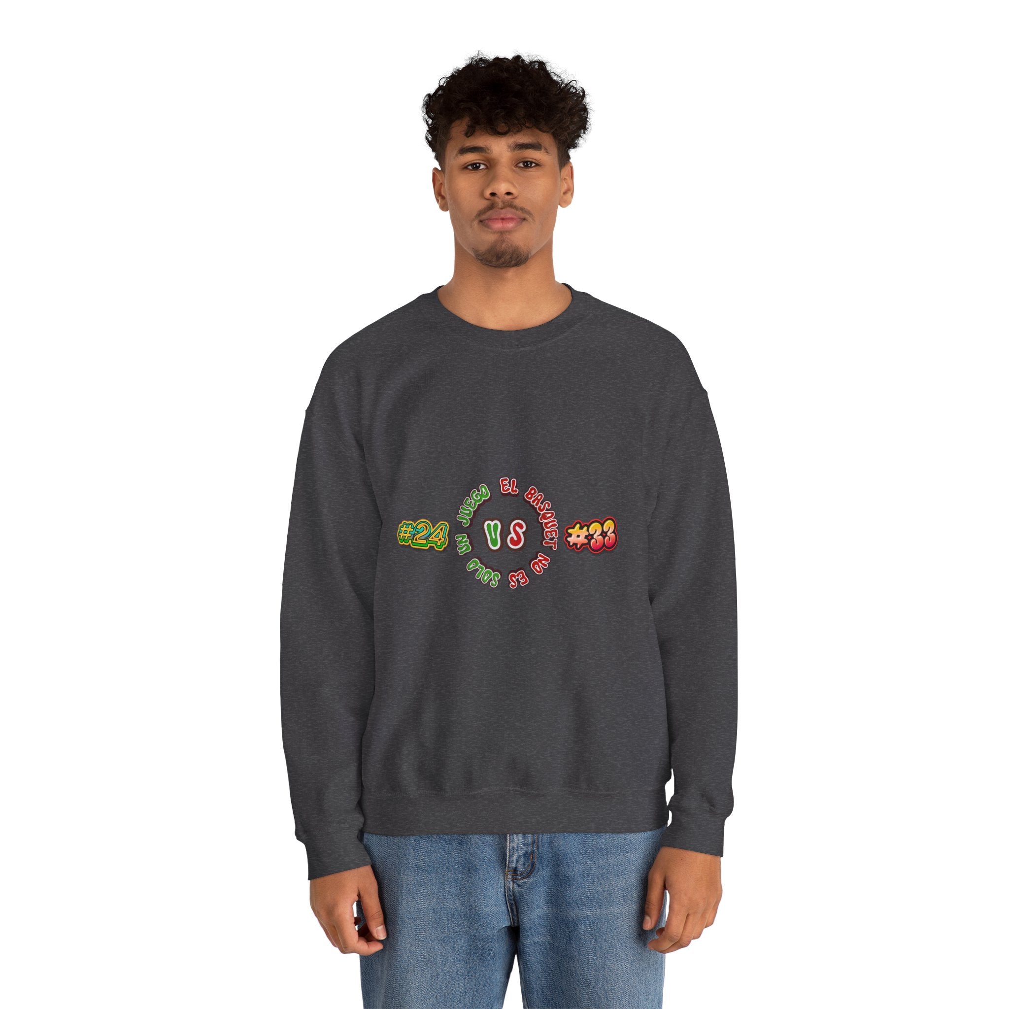 Crewneck Sweatshirt — Retro Basketball VS #24 vs #33 Graphic