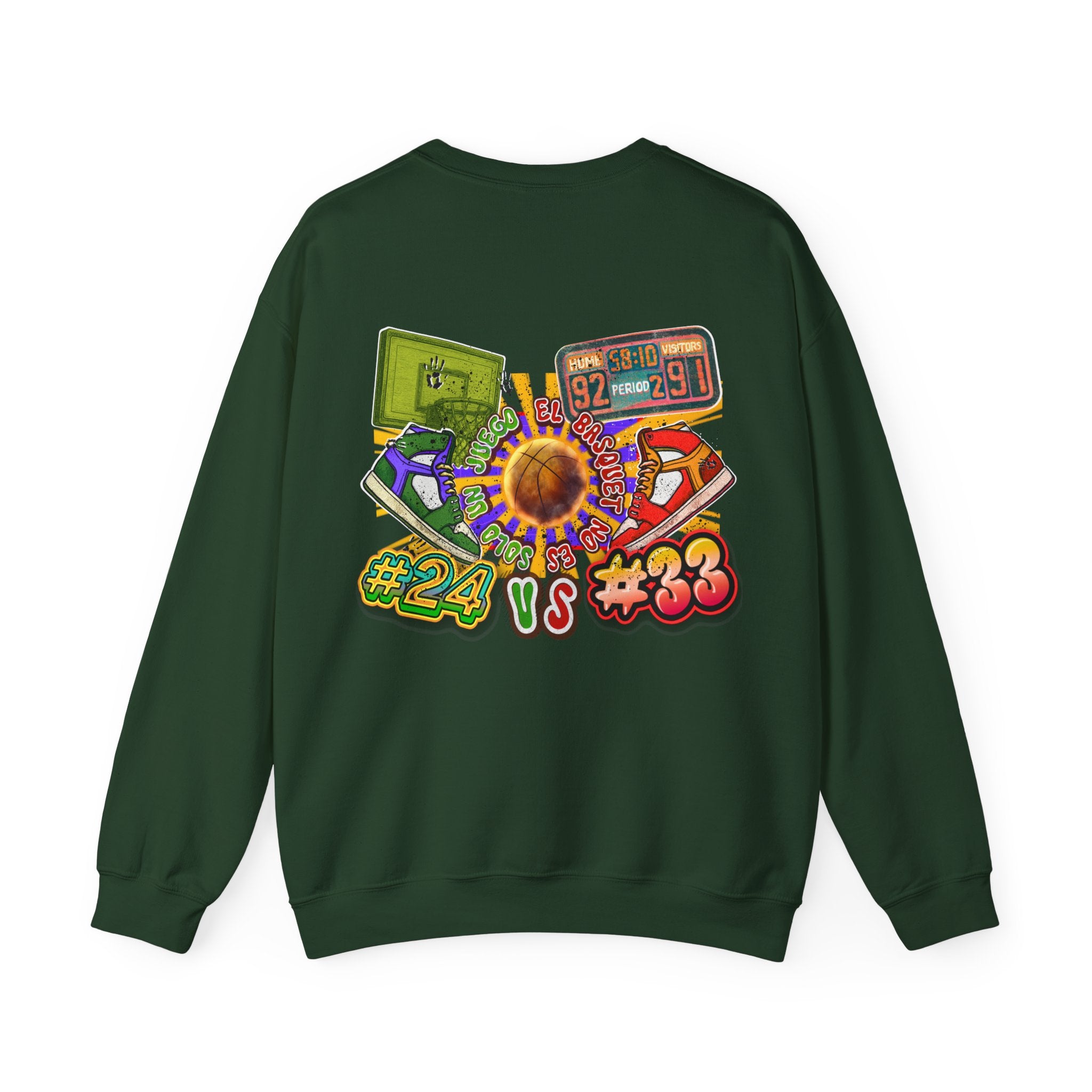 Crewneck Sweatshirt — Retro Basketball VS #24 vs #33 Graphic