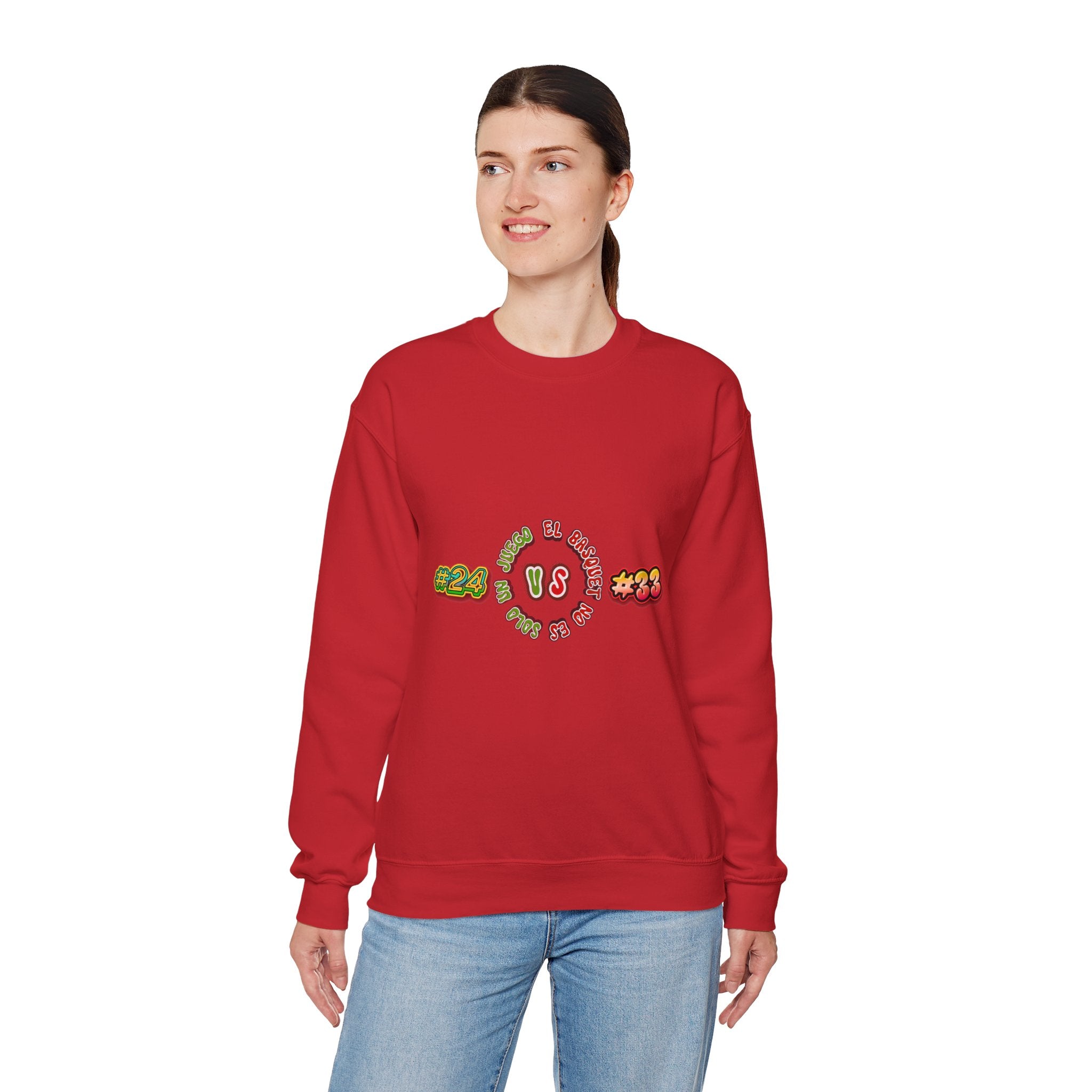 Crewneck Sweatshirt — Retro Basketball VS #24 vs #33 Graphic
