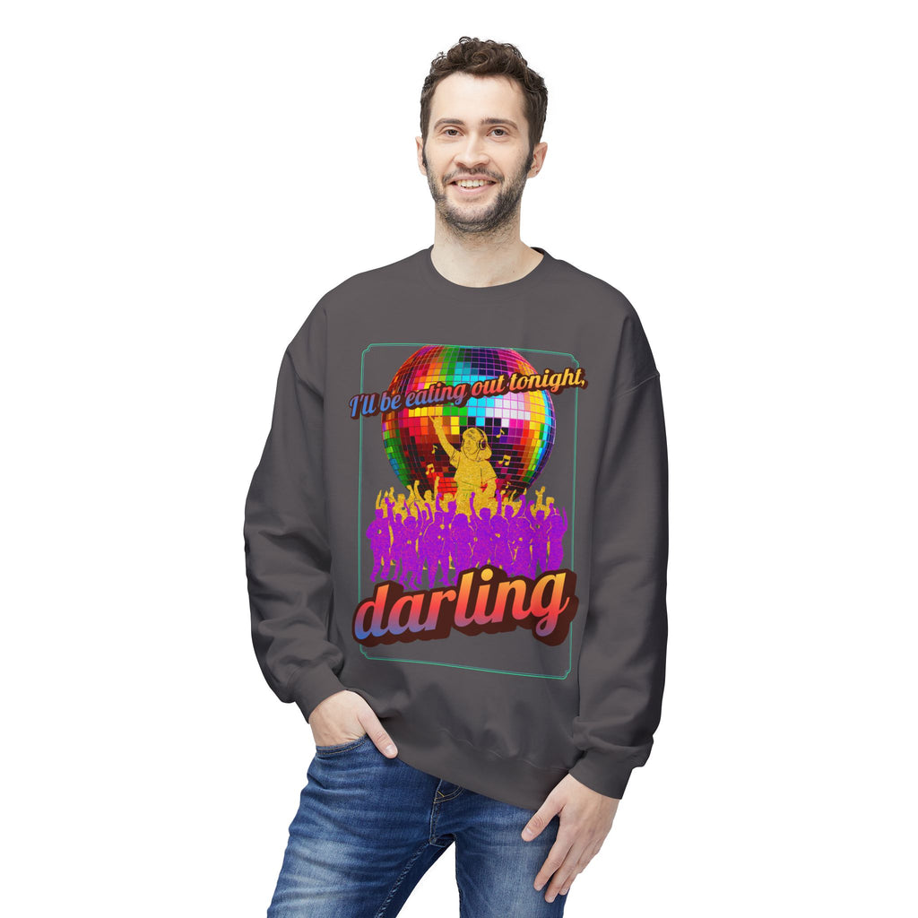 Disco Darling Crewneck Sweatshirt — Retro Disco Ball Party Graphic