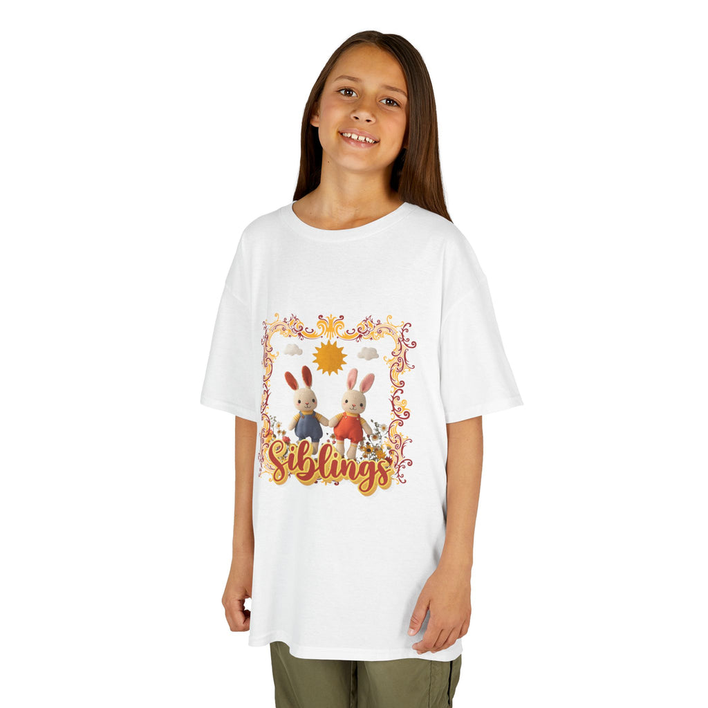 Kids Tee — 'Siblings' Bunny Family Spring Floral Graphic
