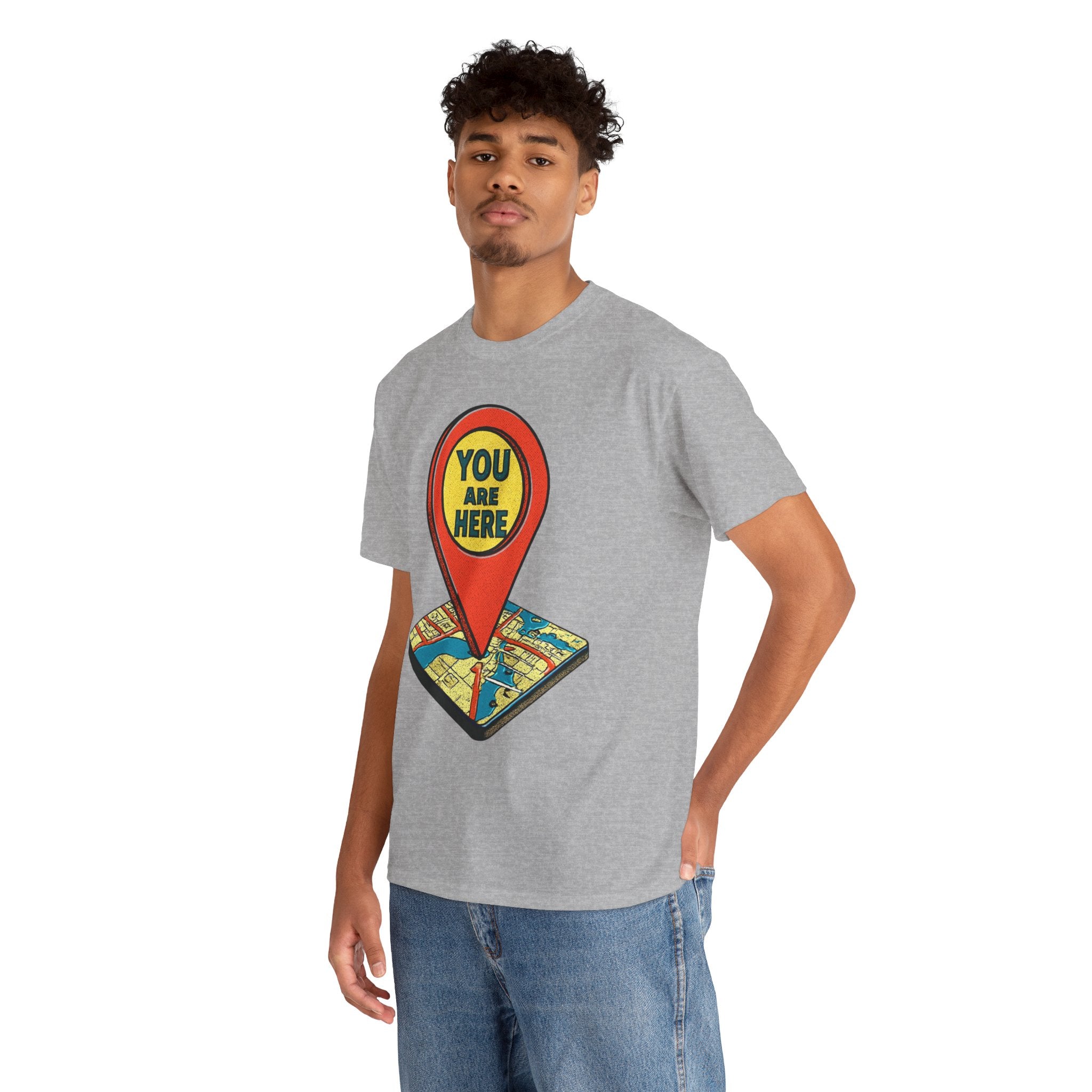 You Are Here Map Marker T-Shirt — Travel Icon Graphic Tee
