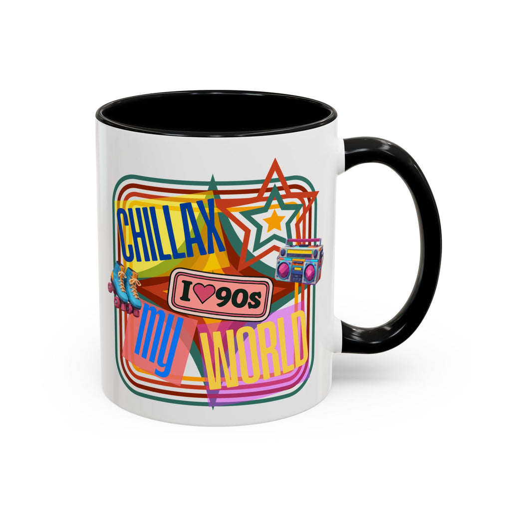 90s Retro 'Chillax My World' Accent Coffee Mug