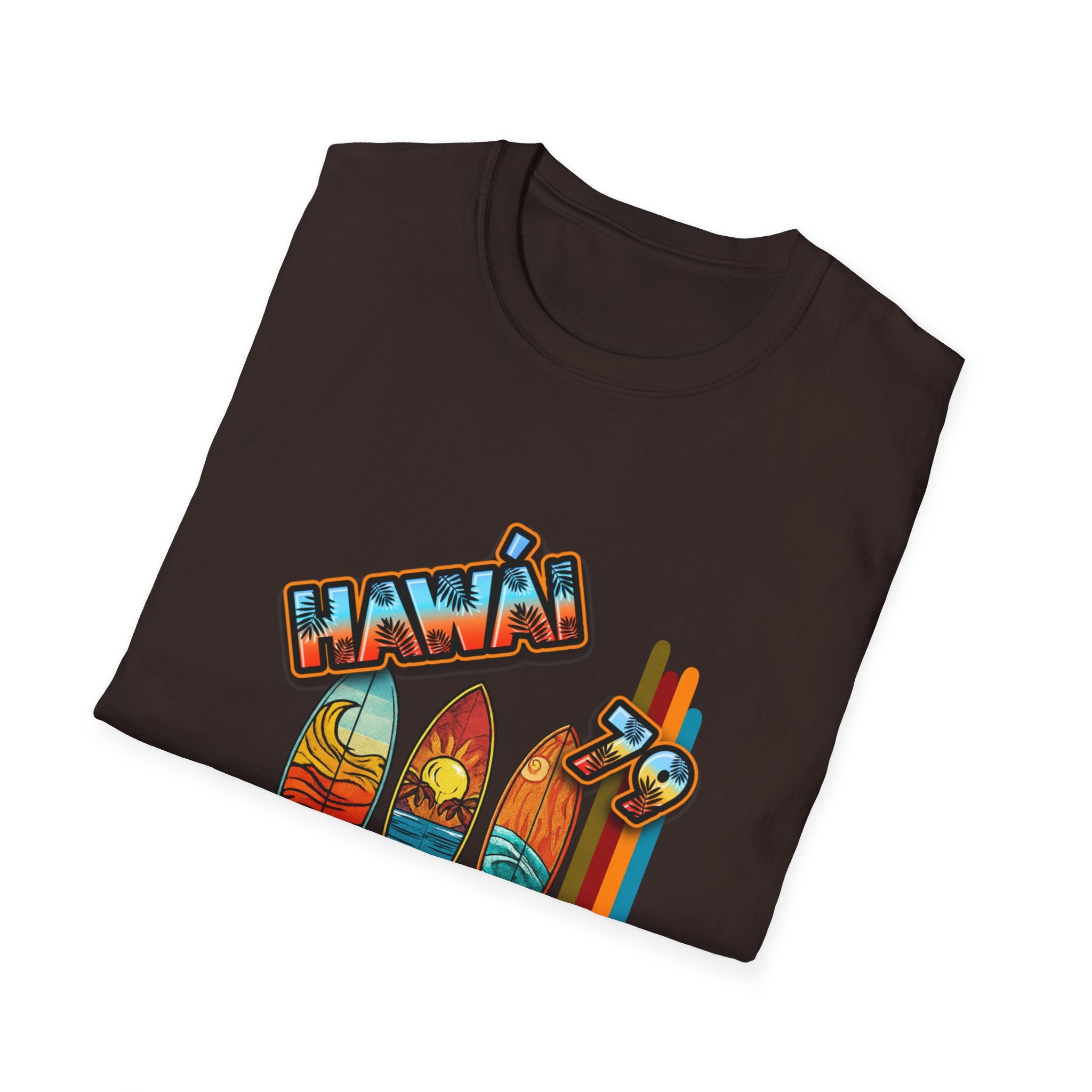 Hawaii Surf Retro T-Shirt — Vintage Surfboards & Shaka Graphic
