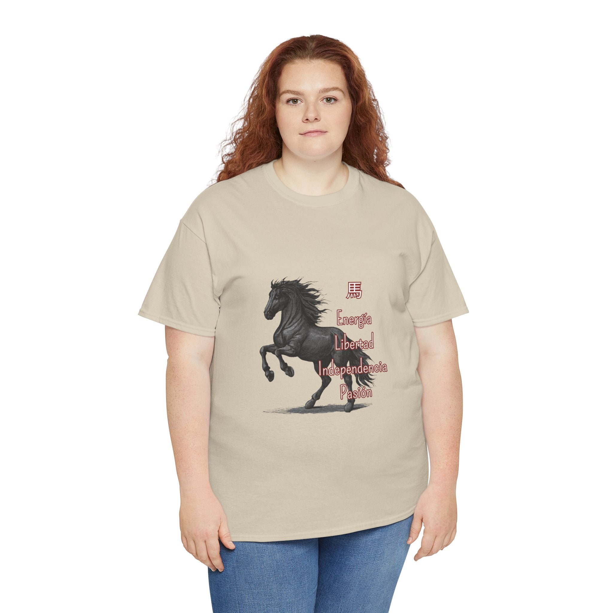 Galloping Black Horse Tee — 'Energy, Liberty, Independence, Passion' Graphic T-Shirt