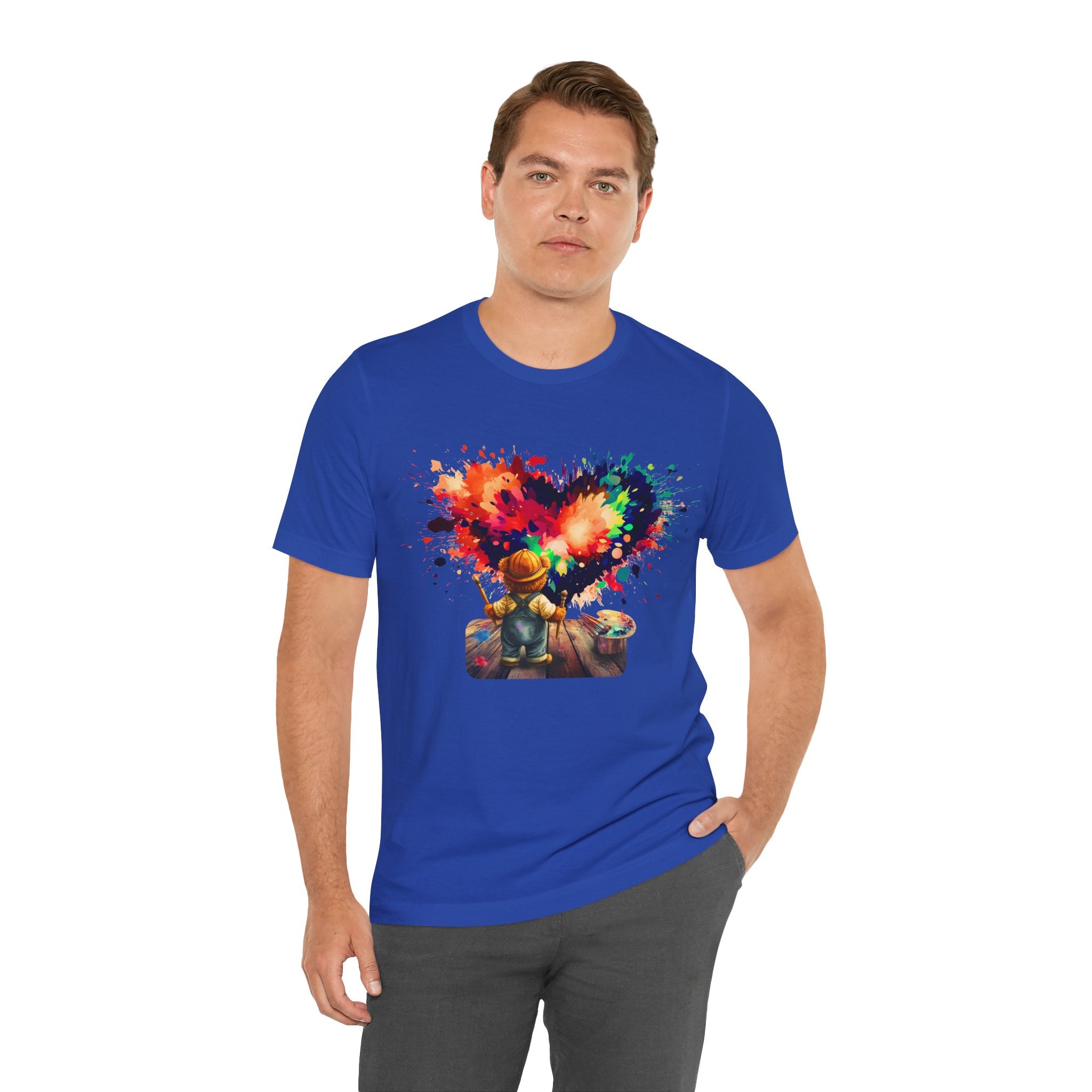 Painter Kid Heart Splash T‑Shirt — Colorful Artistic Kids Tee