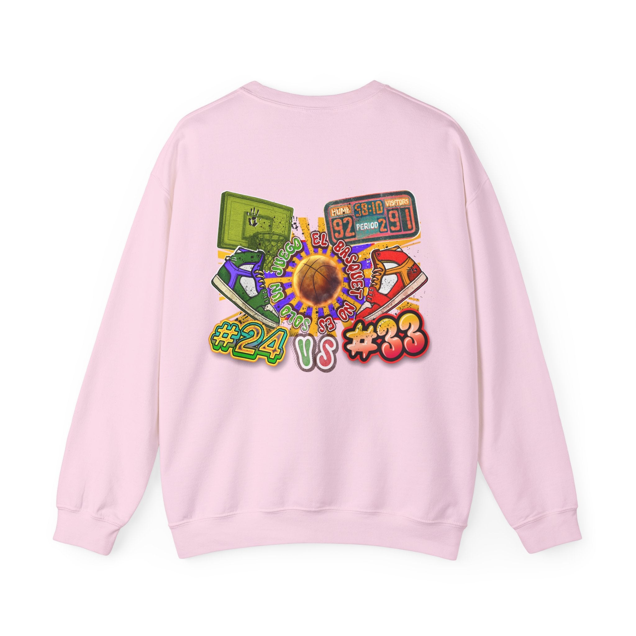 Crewneck Sweatshirt — Retro Basketball VS #24 vs #33 Graphic