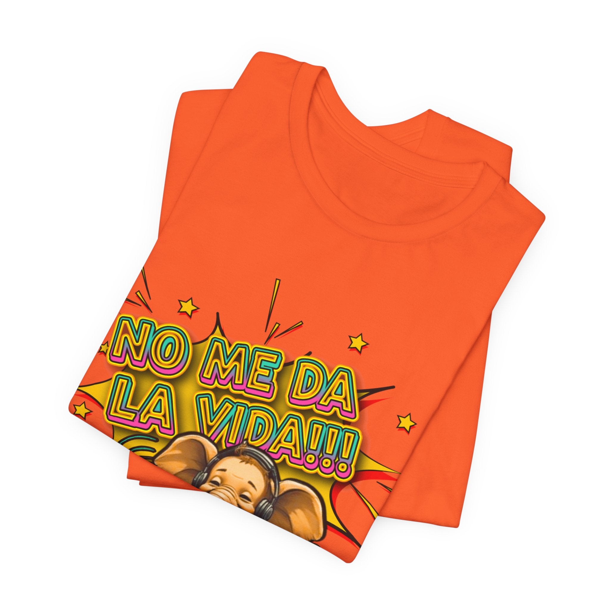 No Me Da La Vida Elephant Graphic Tee — Funny Spanish Alarm Clock T-Shirt