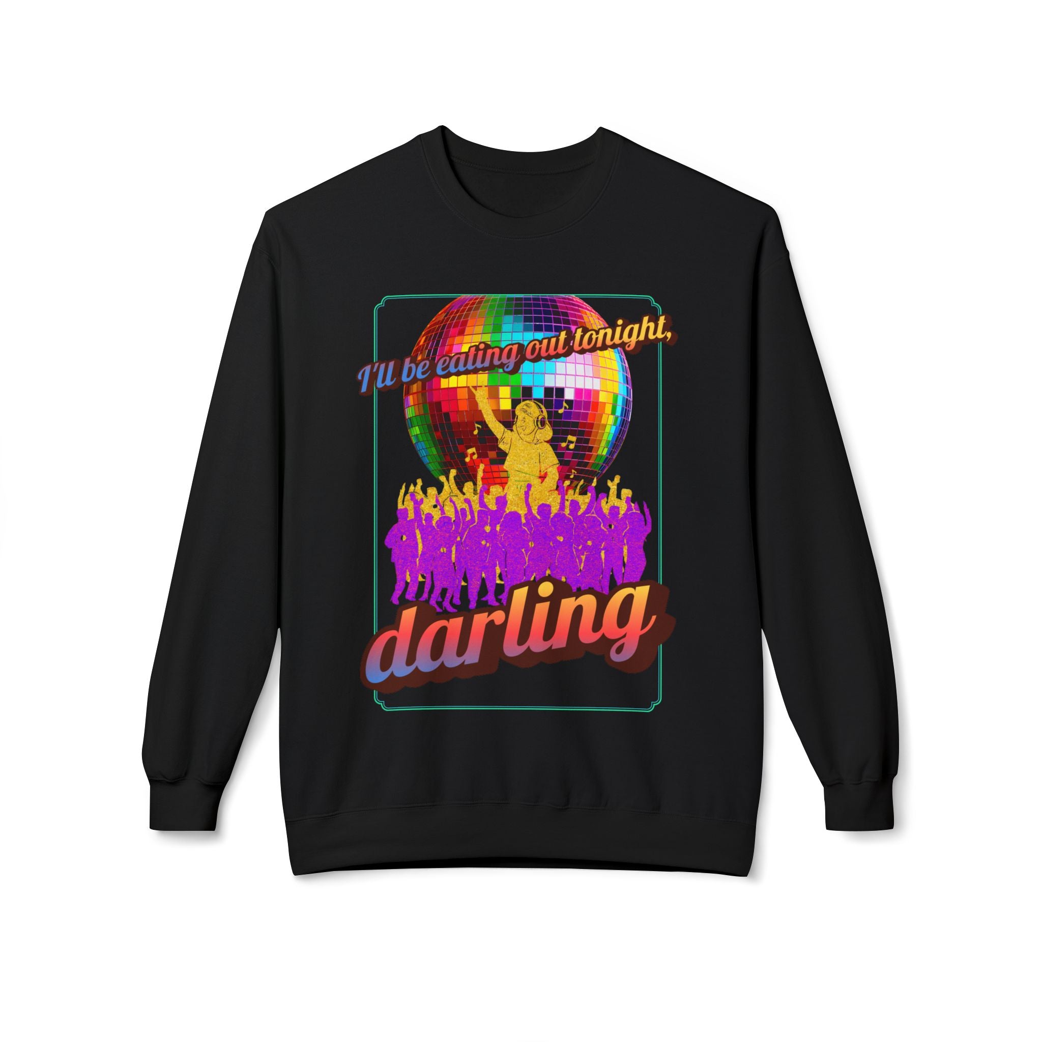 Disco Darling Crewneck Sweatshirt — Retro Disco Ball Party Graphic