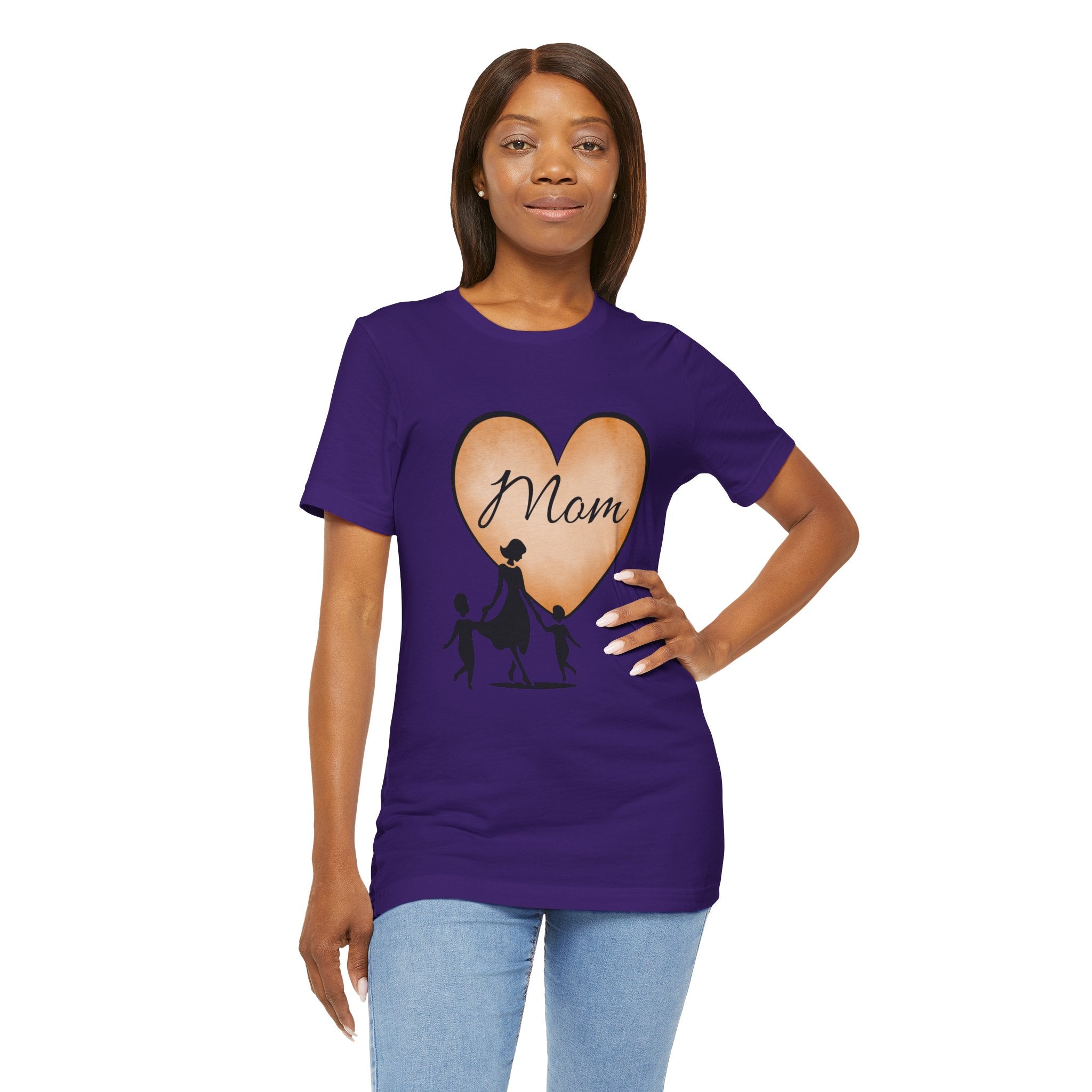 Mom Heart Graphic Tee — Mother & Children Silhouette Mother's Day T‑Shirt