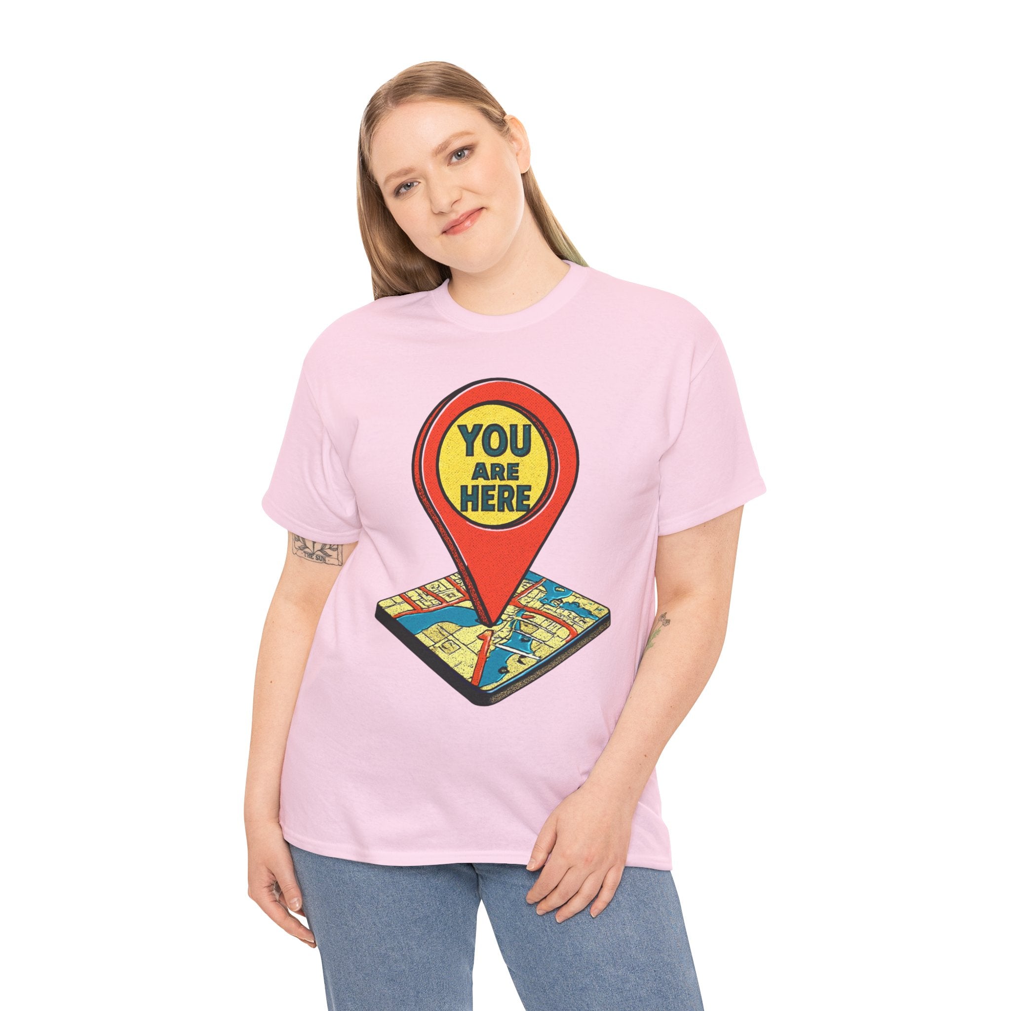 You Are Here Map Marker T-Shirt — Travel Icon Graphic Tee