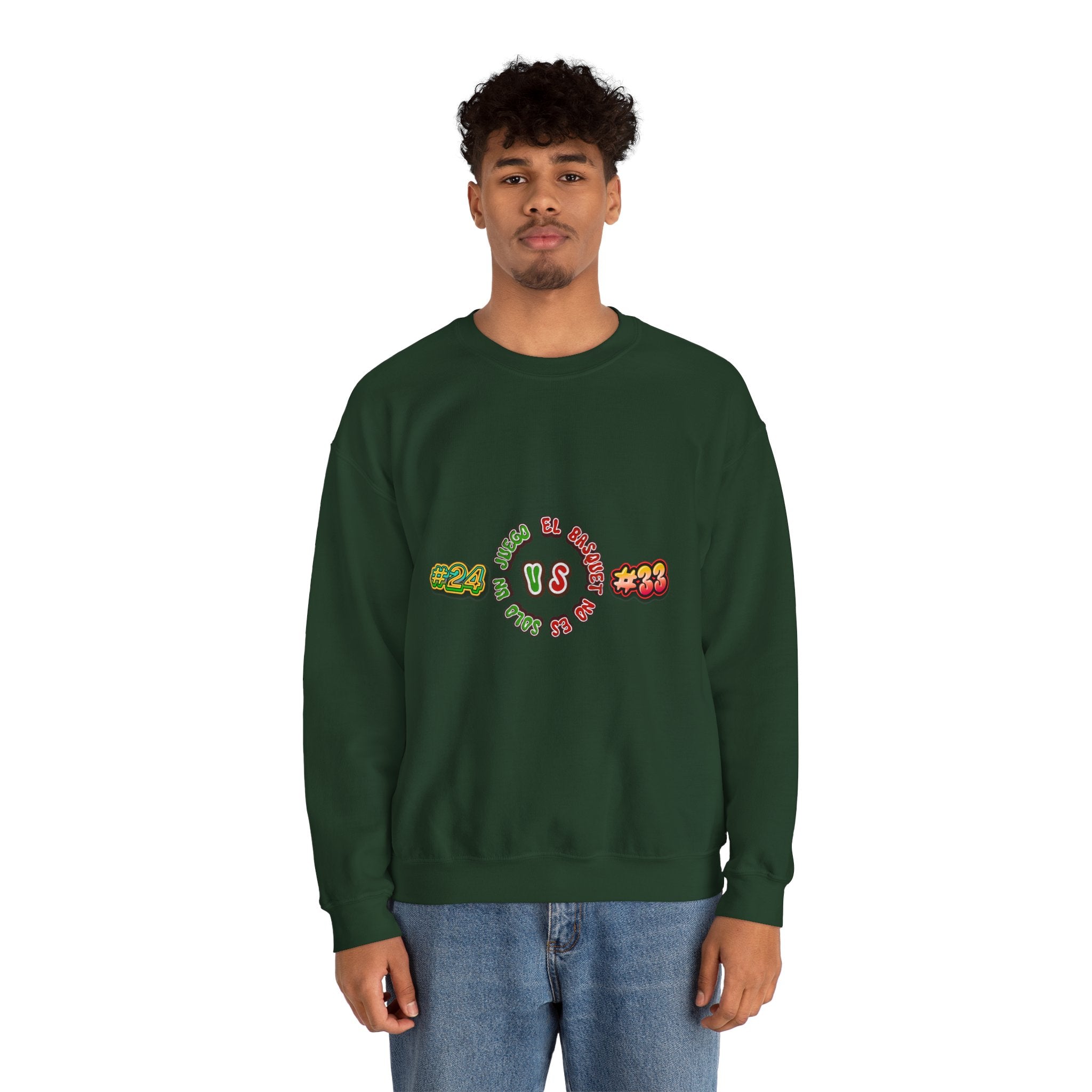 Crewneck Sweatshirt — Retro Basketball VS #24 vs #33 Graphic