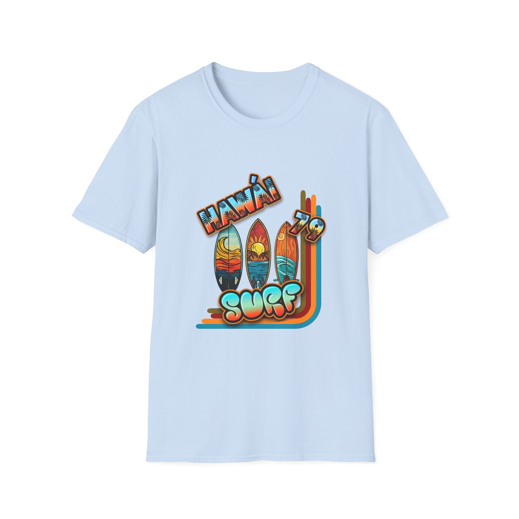 Hawaii Surf Retro T-Shirt — Vintage Surfboards & Shaka Graphic