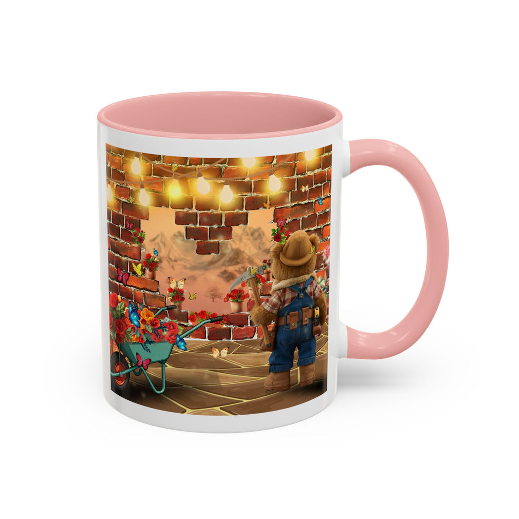 Garden Boy Coffee Mug — Whimsical Scarecrow Garden Scene Accent Mug