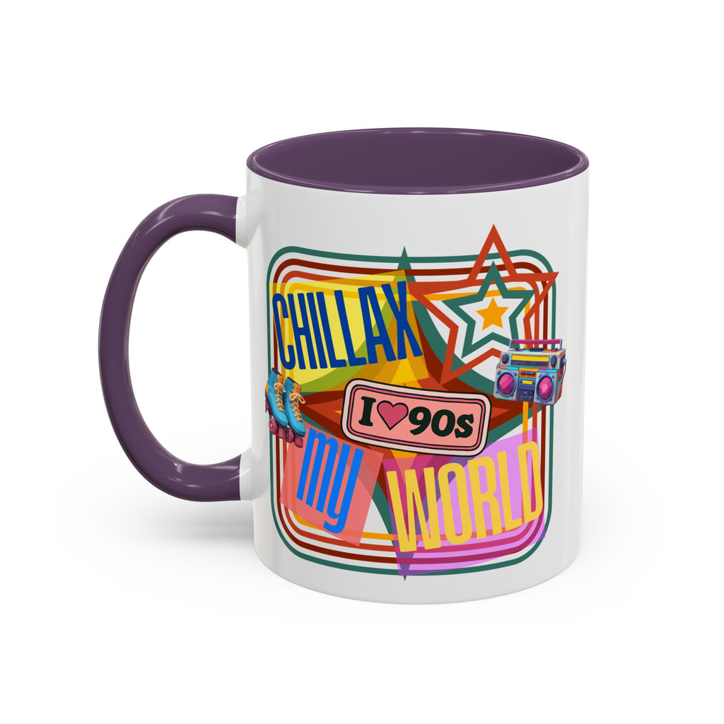 90s Retro 'Chillax My World' Accent Coffee Mug