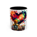 Colorful Heart Painter Coffee Mug — Kid Artist Splash Design (11/15oz)
