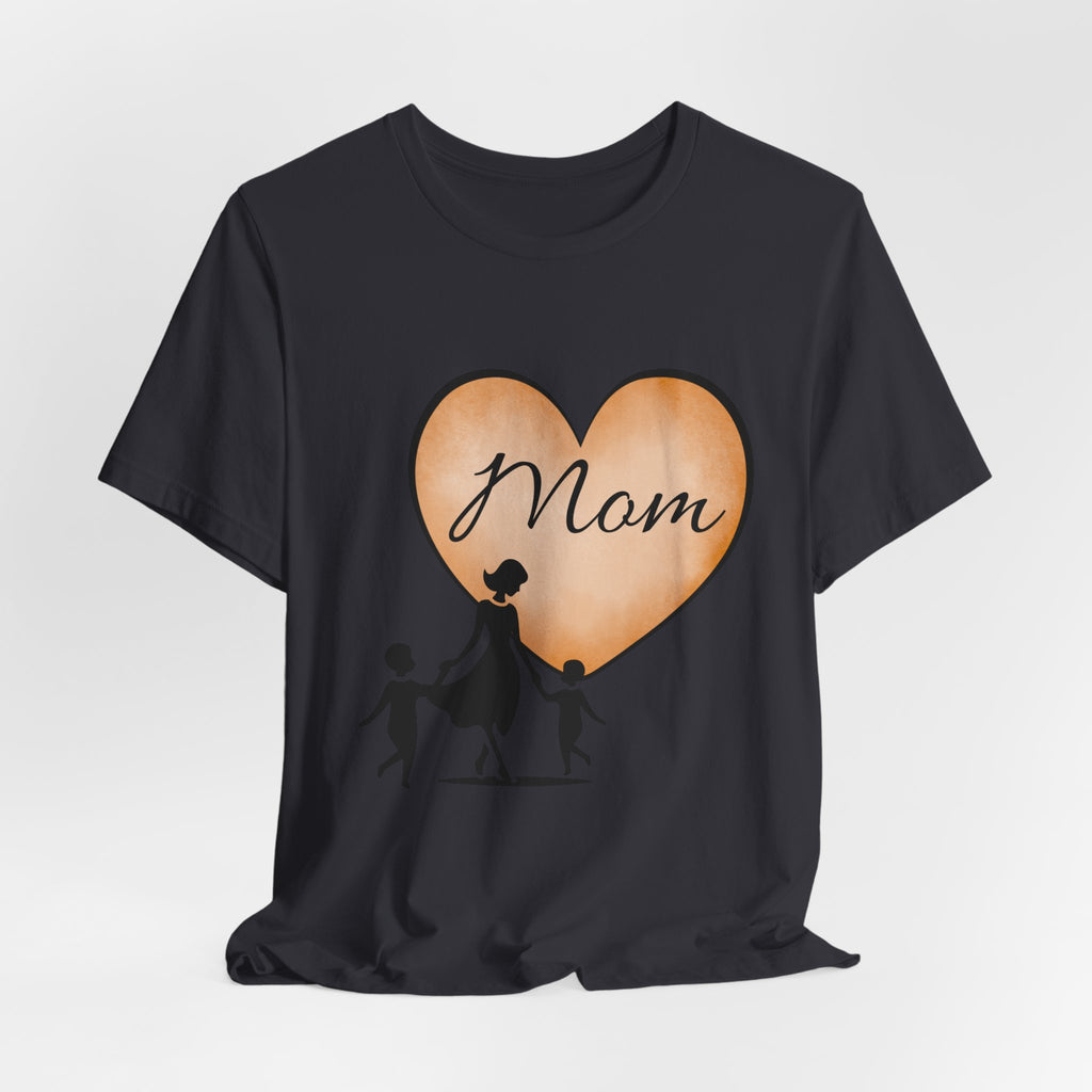 Mom Heart Graphic Tee — Mother & Children Silhouette Mother's Day T‑Shirt