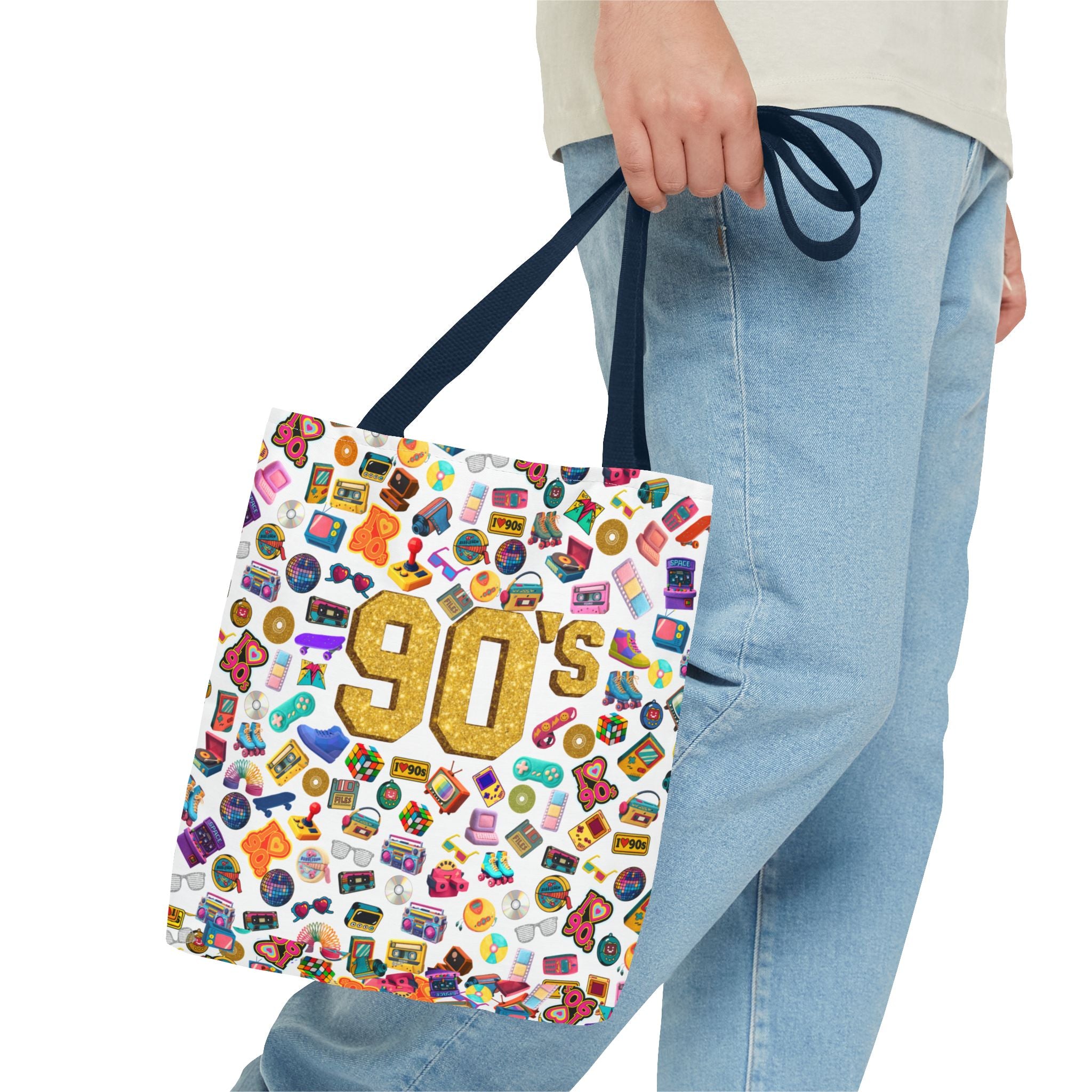 90s Retro Icons Tote Bag — Vintage Pop Culture AOP Tote (Copia)
