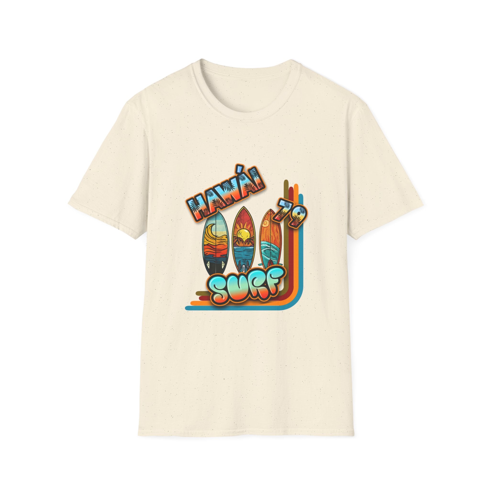 Hawaii Surf Retro T-Shirt — Vintage Surfboards & Shaka Graphic