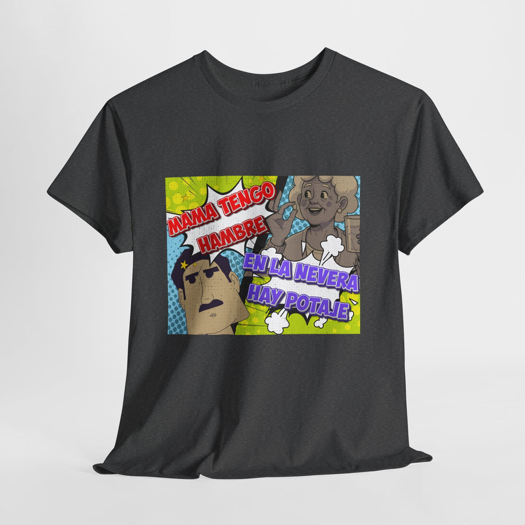 Pop Art Spanish Meme T-Shirt — "Mamá tengo hambre" Comic Tee