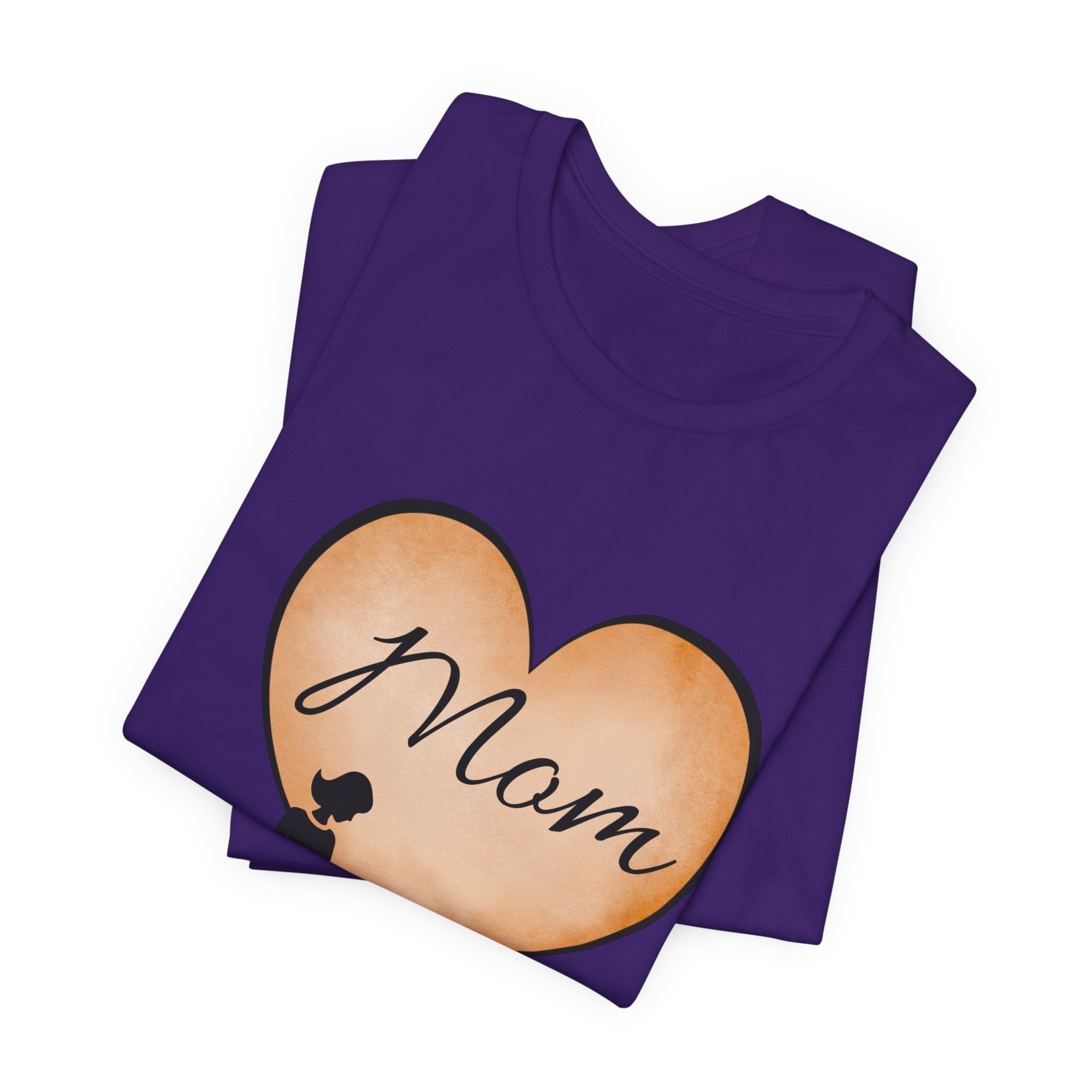 Mom Heart Graphic Tee — Mother & Children Silhouette Mother's Day T‑Shirt