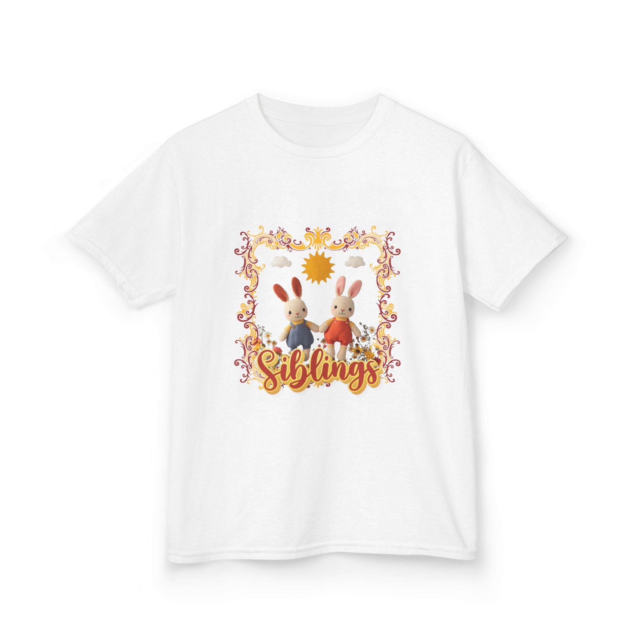 Kids Tee — 'Siblings' Bunny Family Spring Floral Graphic