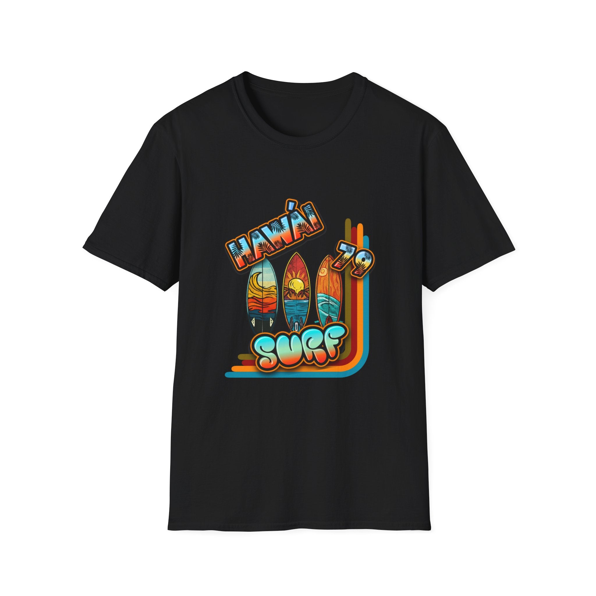 Hawaii Surf Retro T-Shirt — Vintage Surfboards & Shaka Graphic