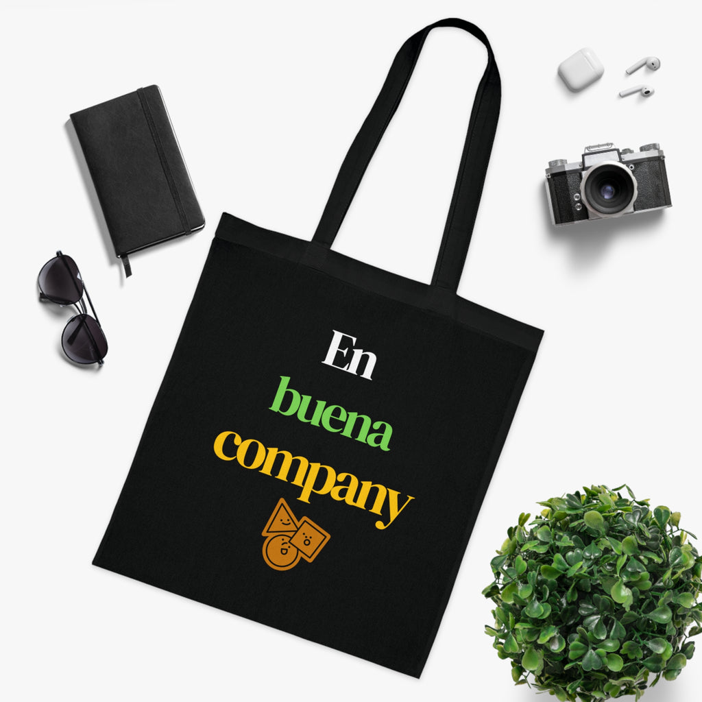 Buena Company Cotton Tote - Spanish Phrase Grocery & Market Bag with Cute Taco Icon