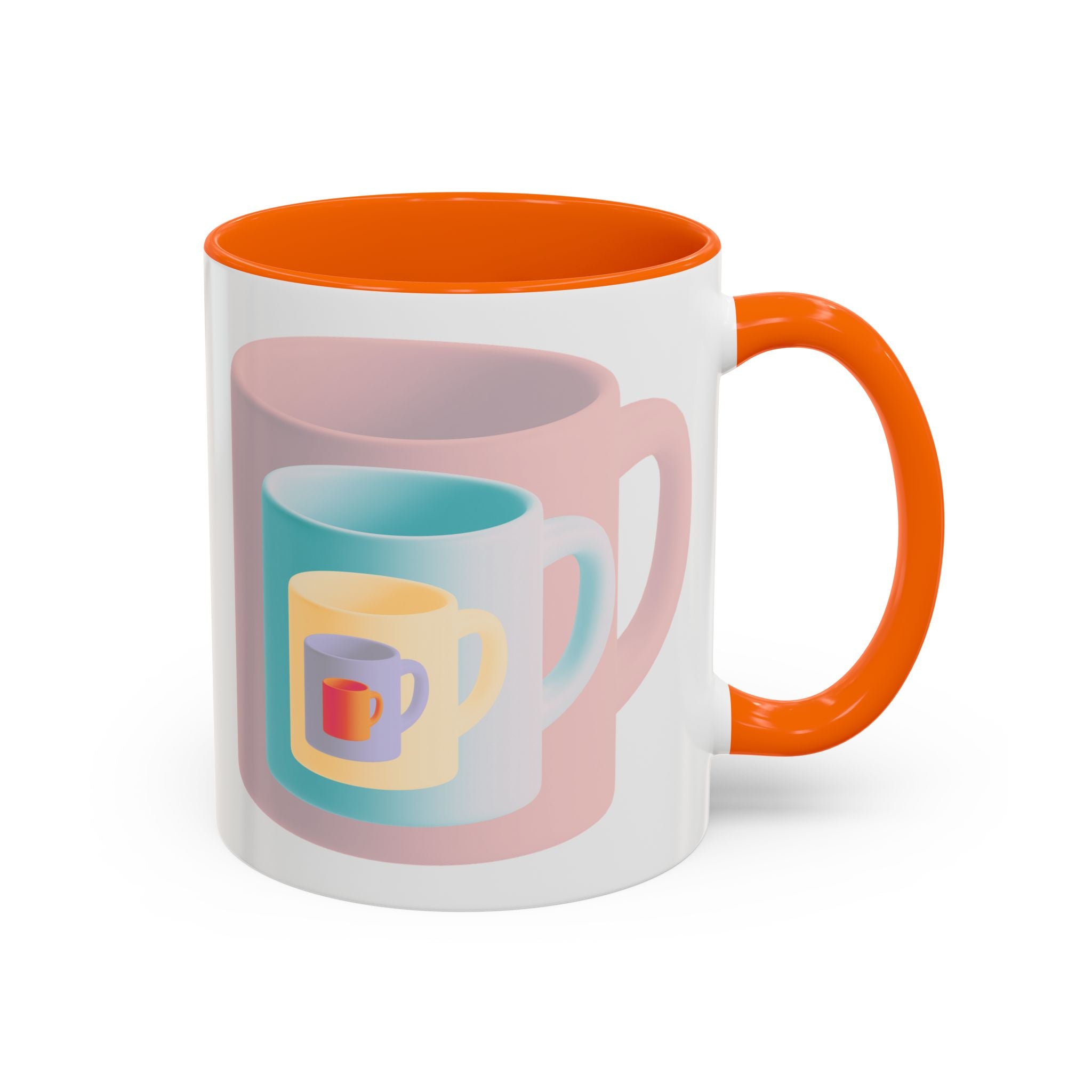 Nested Mugs Coffee Mug — Colorful Retro Stacked Cup Design (11/15oz)