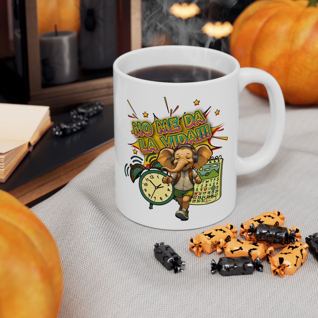 Retro Fiesta Ceramic Mug — Colorful Lucha Mask & Maracas Coffee Cup (11oz/15oz)