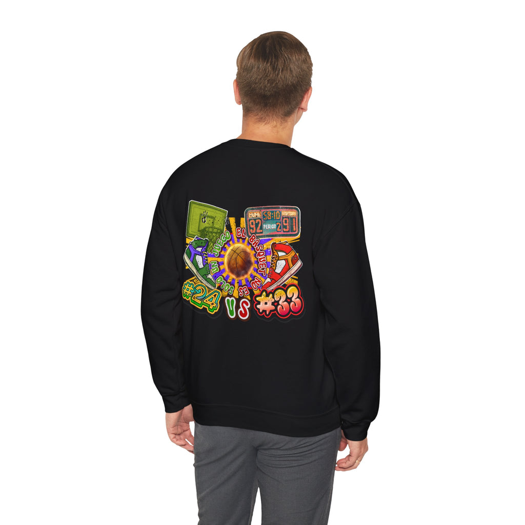 Crewneck Sweatshirt — Retro Basketball VS #24 vs #33 Graphic
