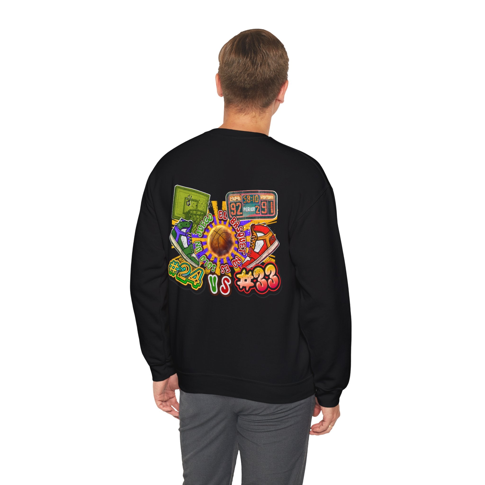 Crewneck Sweatshirt — Retro Basketball VS #24 vs #33 Graphic