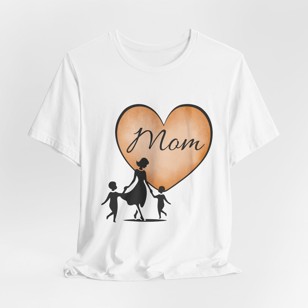 Mom Heart Graphic Tee — Mother & Children Silhouette Mother's Day T‑Shirt
