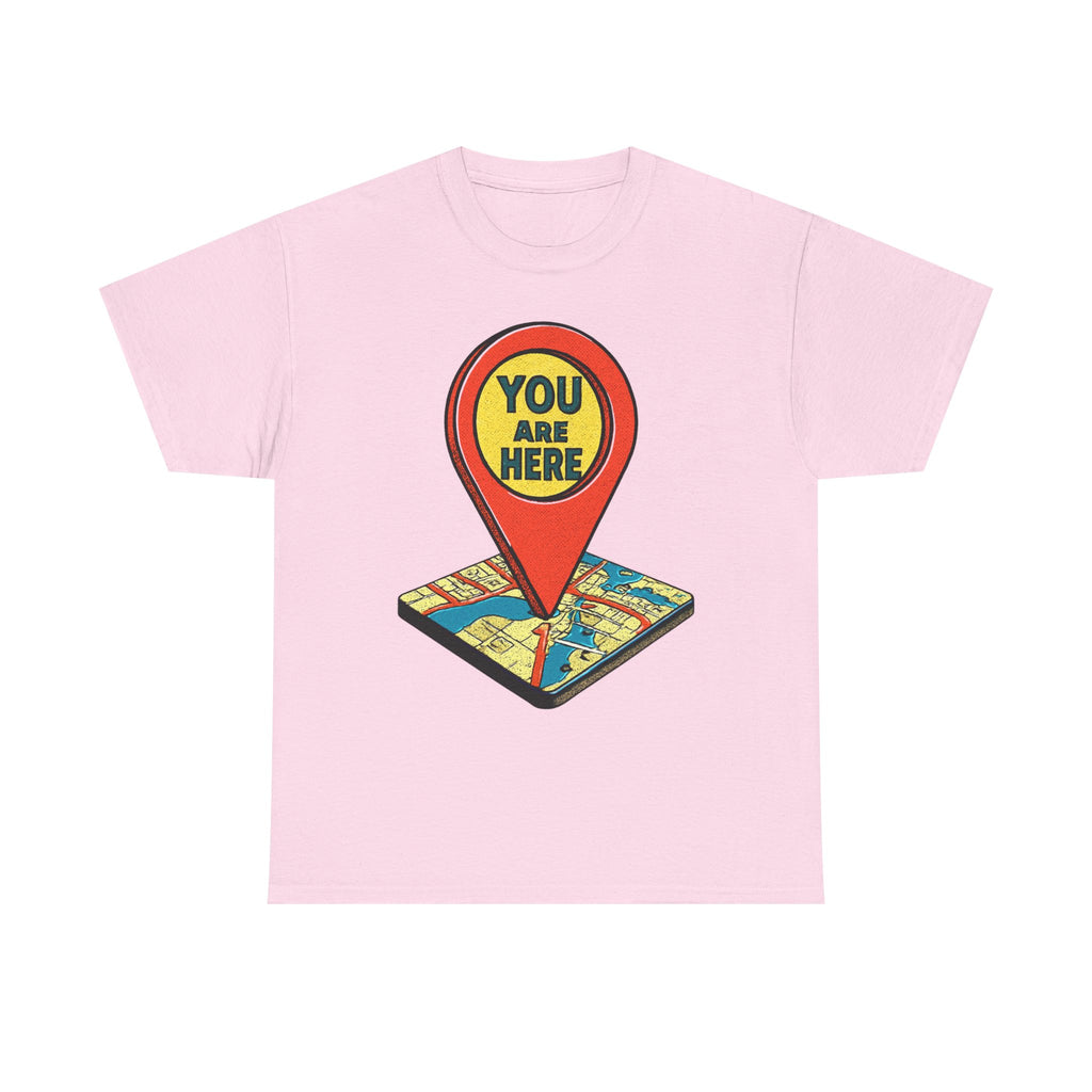 You Are Here Map Marker T-Shirt — Travel Icon Graphic Tee