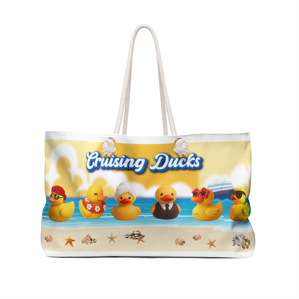 Cruising Ducks Weekender Bag — Cute Rubber Duck Beach Travel Tote