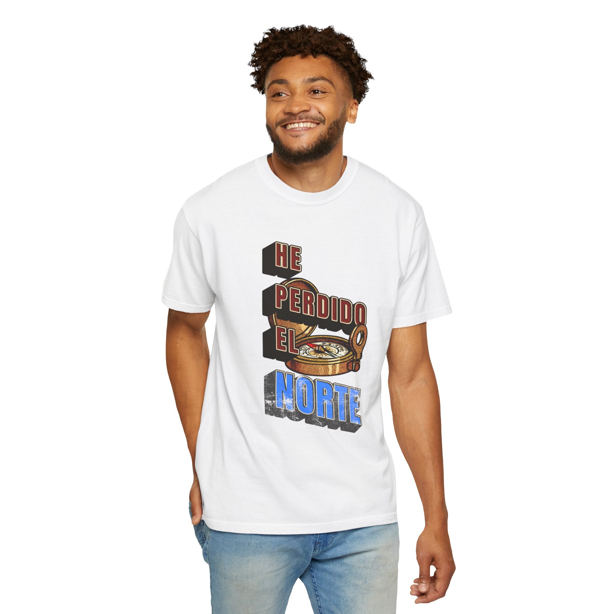 T-Shirt — "He Perdido El Norte" Vintage Compass Graphic