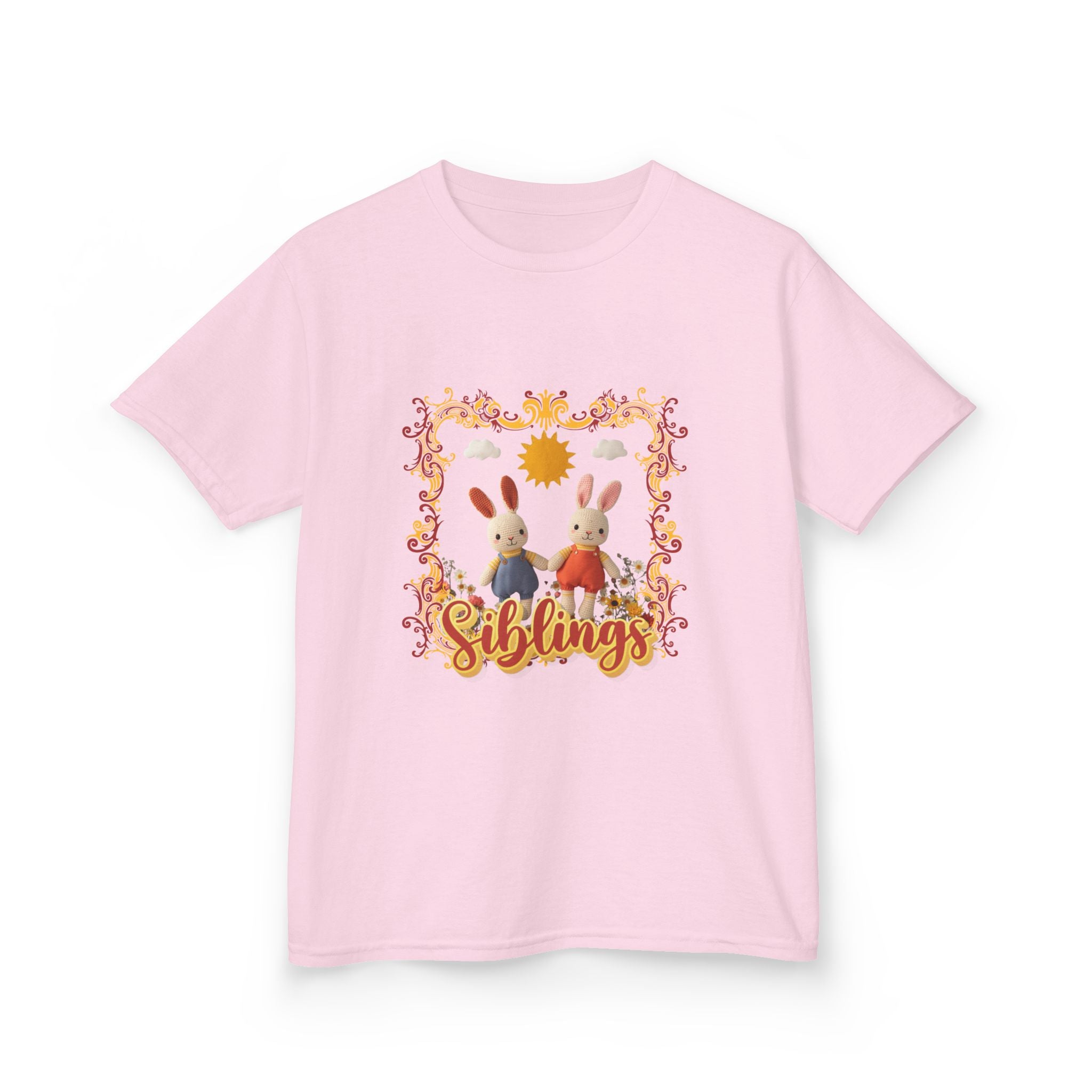 Kids Tee — 'Siblings' Bunny Family Spring Floral Graphic