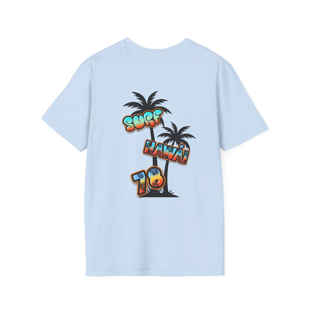 Surf Hawaii T-Shirt — Retro Tropical Sun & Palm Beach Tee