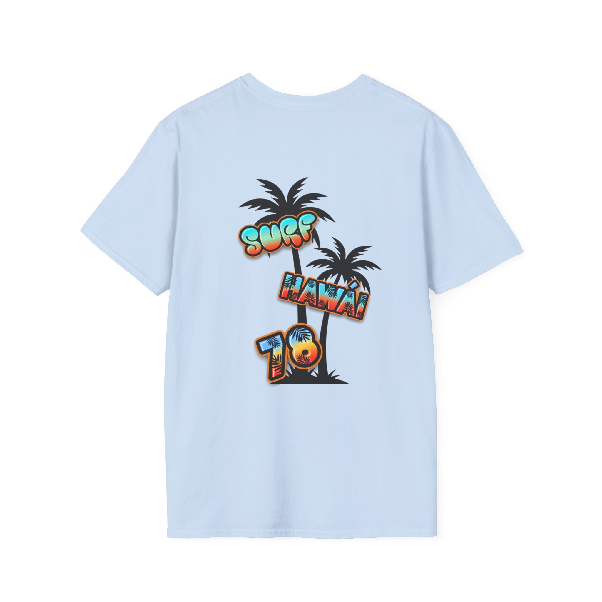 Surf Hawaii T-Shirt — Retro Tropical Sun & Palm Beach Tee