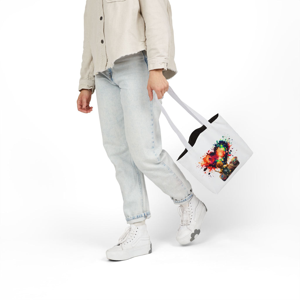 Artistic Heart Canvas Tote — Colorful Kid Painter Design