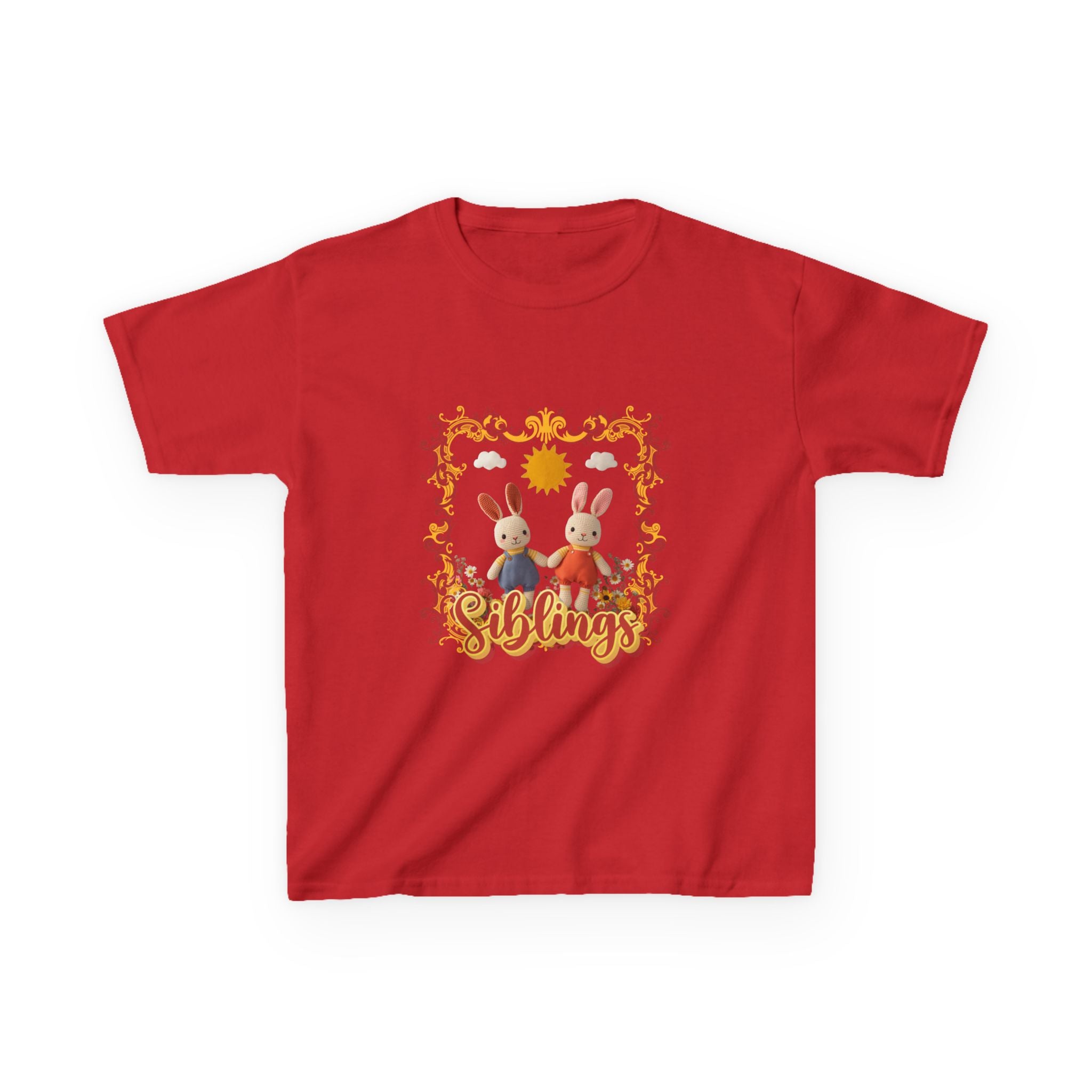 Kids Tee — 'Siblings' Bunny Family Spring Floral Graphic